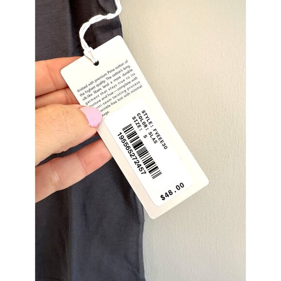 Big Star Shirt Womens SMALL Grey Vneck Short Sleeve Casual Pima Cotton $48 NWT - Picture 3 of 4